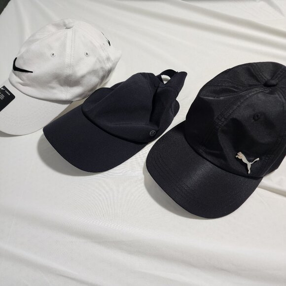Lot Of 3 Women's Lululemon Nike Puma Sport Athletic Hats Cap Assorted New/Used - Picture 1 of 10